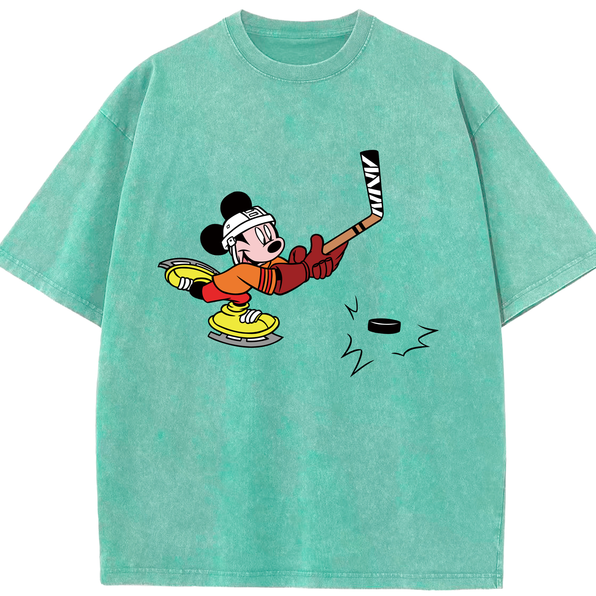 （画像用） ミッキーマウス Mickey Mouse 綿100% ヴィンテージ風 半袖Tシャツ（フロントプリント）